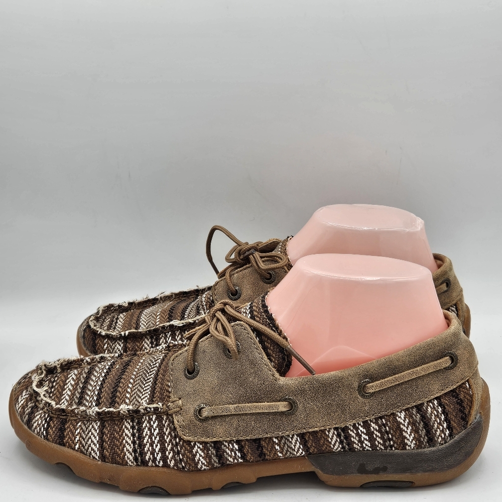 Twisted X Leather Boat Shoes Aztec Mock Style Women's 8